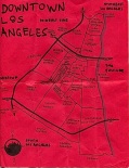 Ink and oil paint map of Downtown Los Angeles (2011)